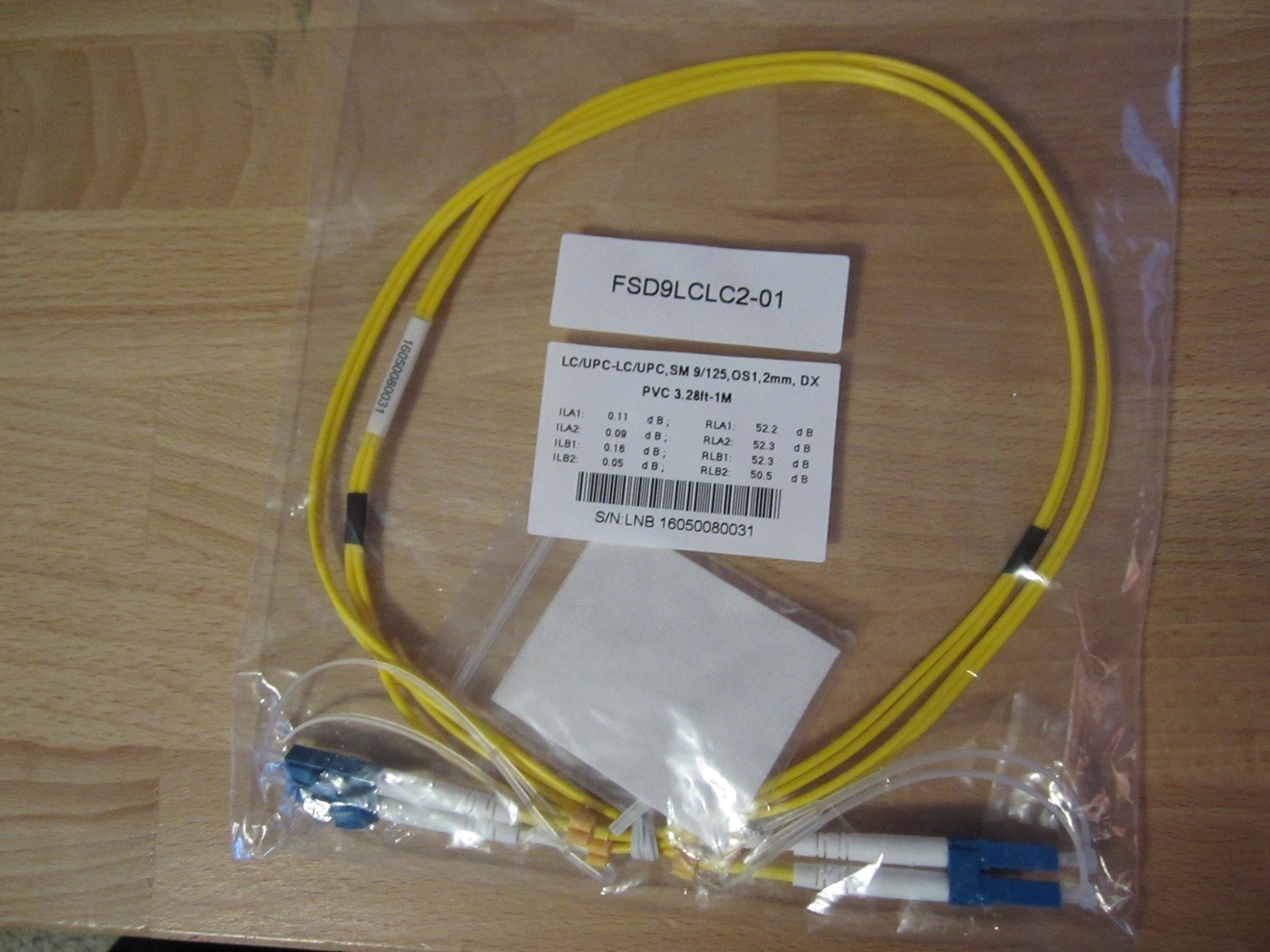 1M Single Mode 9/125 OS1 Duplex LC/UPC-LC/UPC Fiber Patch Cable NEW