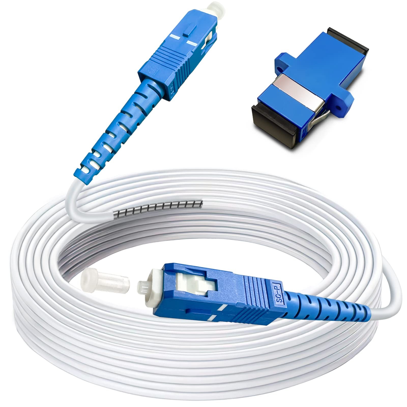 30ft SC to SC Fiber Optic Patch Cable Armored Single Mode SC/UPC 9/125um