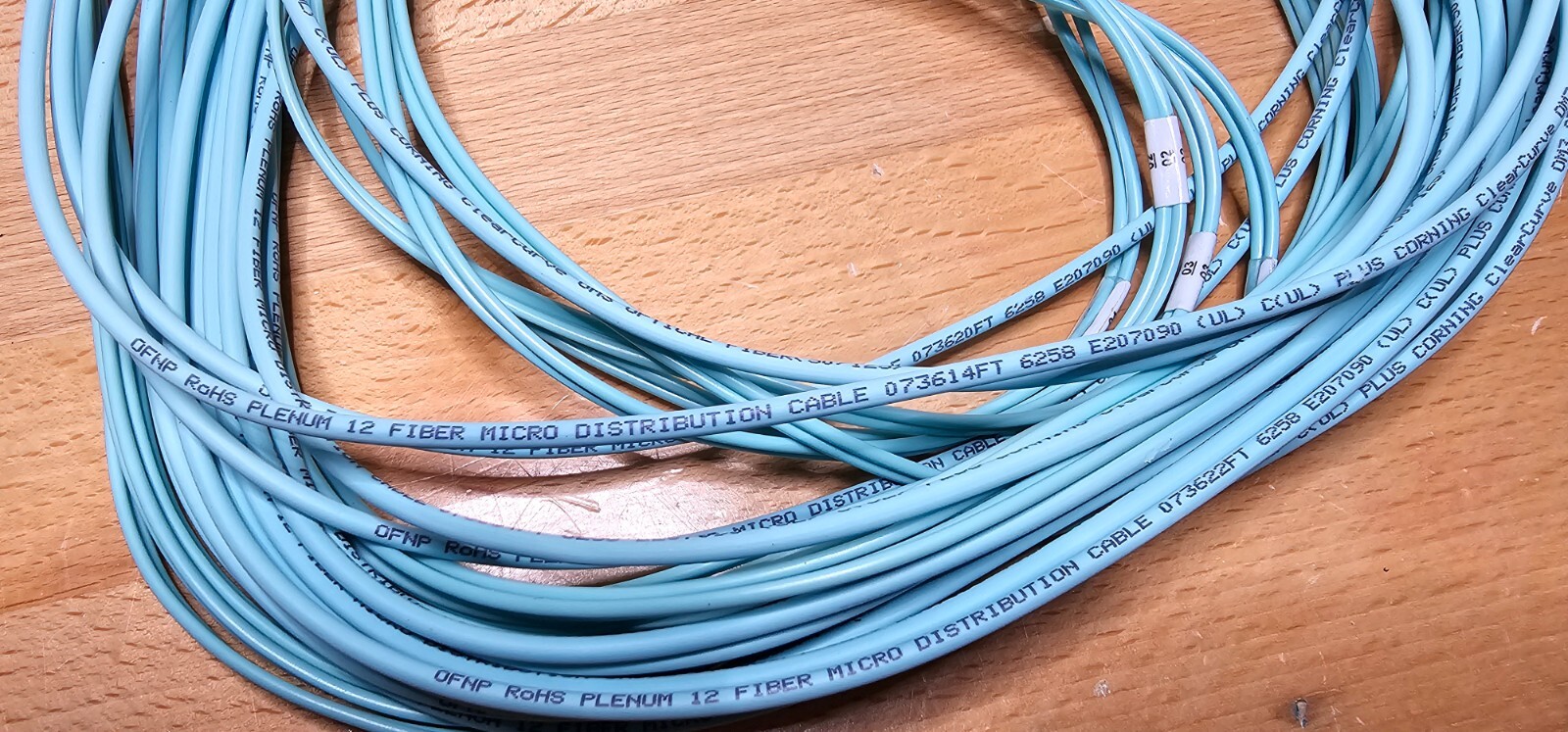 7m-10m OM3 MTP 12 to LC 8 Fiber Breakout Cable (50/125) Corning ClearCurve