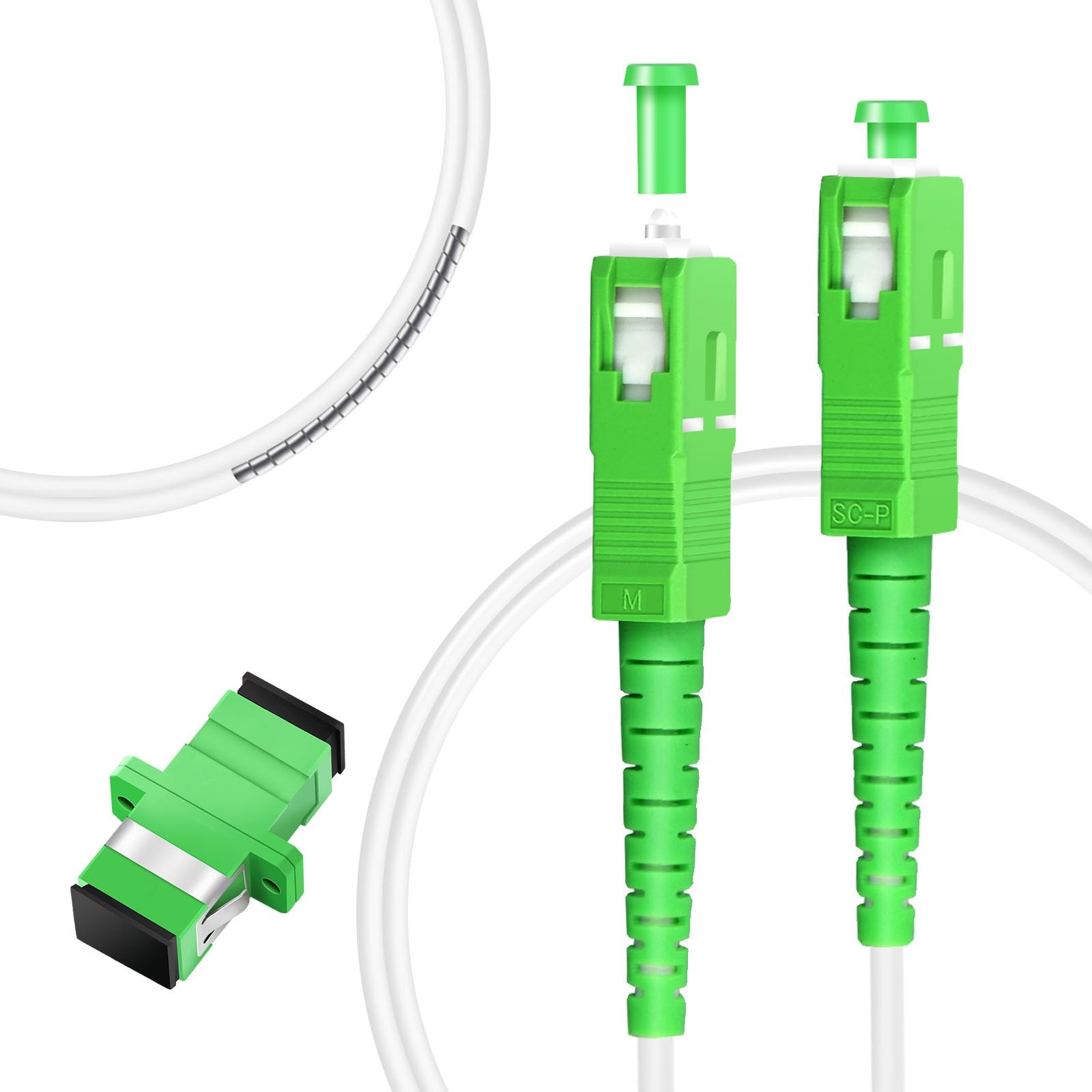 2M 6ft Armored Fiber Optic Cable SC/APC to SC/APC Single Mode 9/125m OS1/OS2