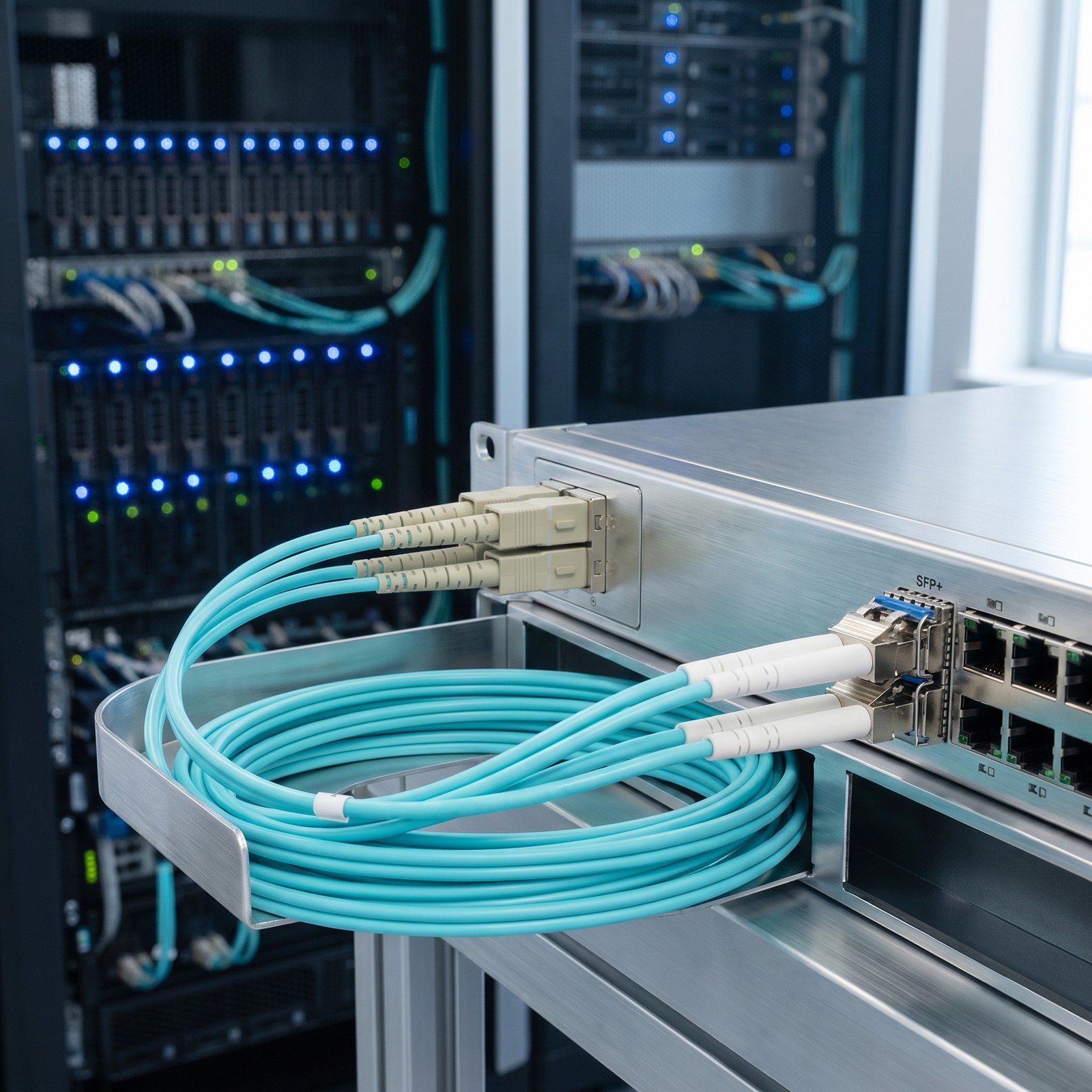 164.04ft Fiber Patch Cable LC-SC Duplex OM3 Multimode 10GB