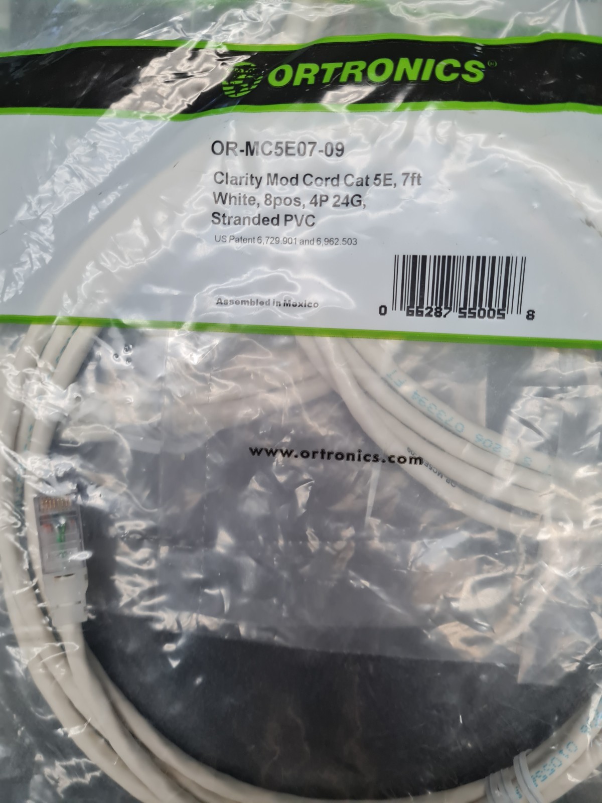 (5PCs) PATCH CORD CAT5E , OR-MC5E07-09 , ORTRONICS , 7 FT , CLARITY MOD