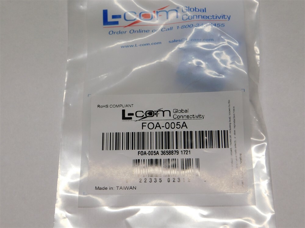 L-Com FOA-005A SC/SC Duplex Fiber Coupler Plastic Body Ceramic Alignment Sleeve