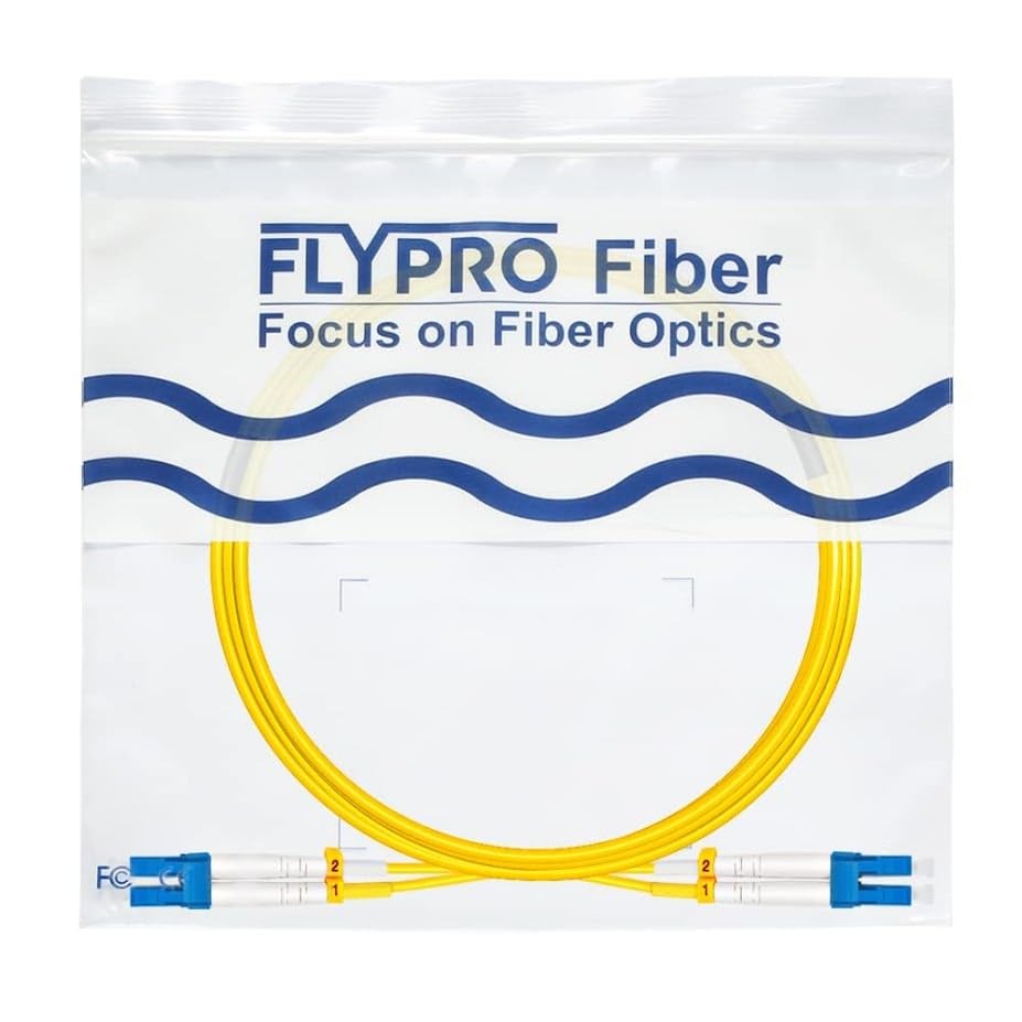OS2 LC To LC Single Mode Duplex Fiber Patch Cable SMF Jumper Yellow 3ft 2 Pack