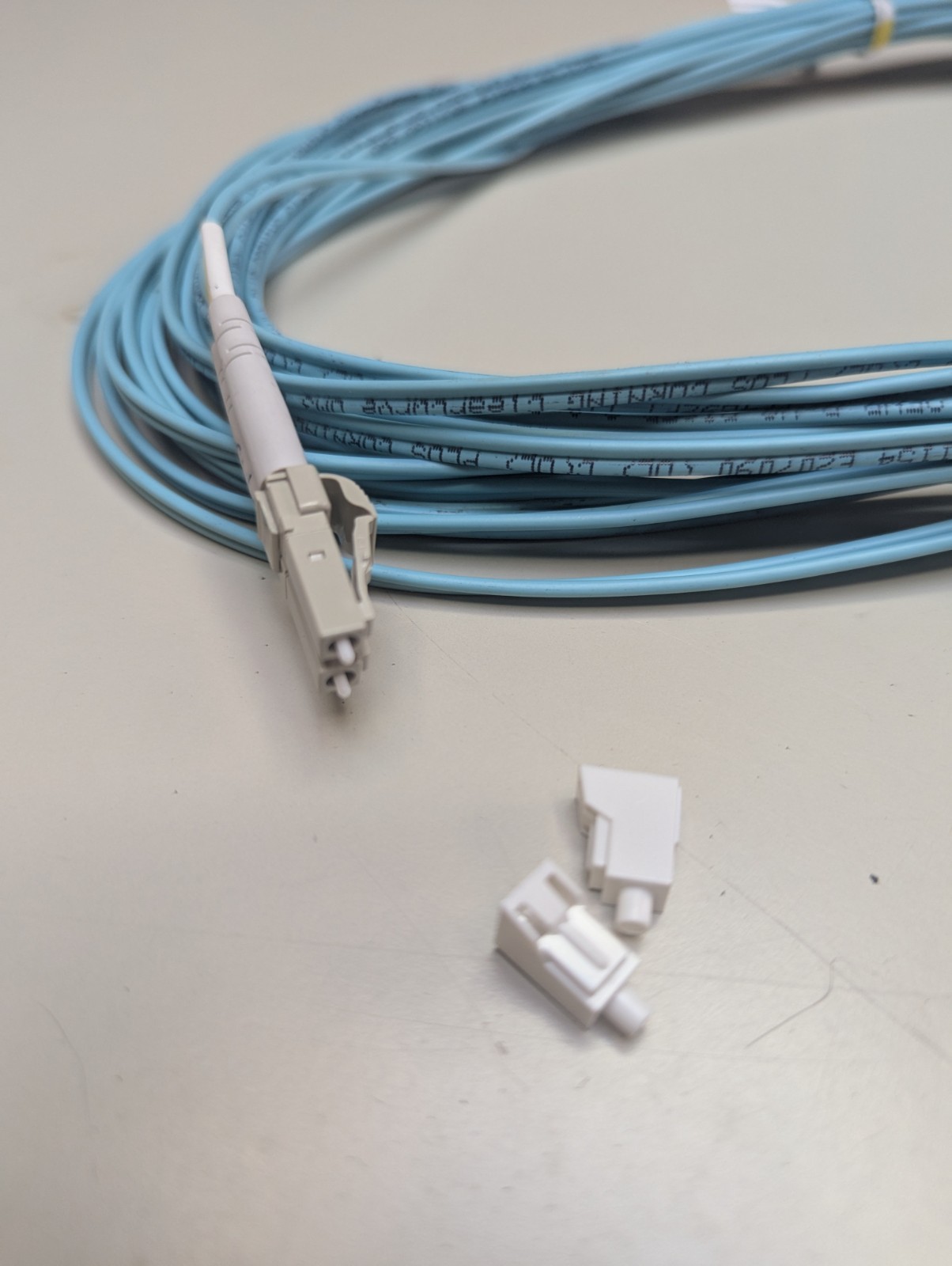 OM4 100Gbps Multimode Fiber Optic Patch Cable LC Duplex 50/125 Plenum Rated