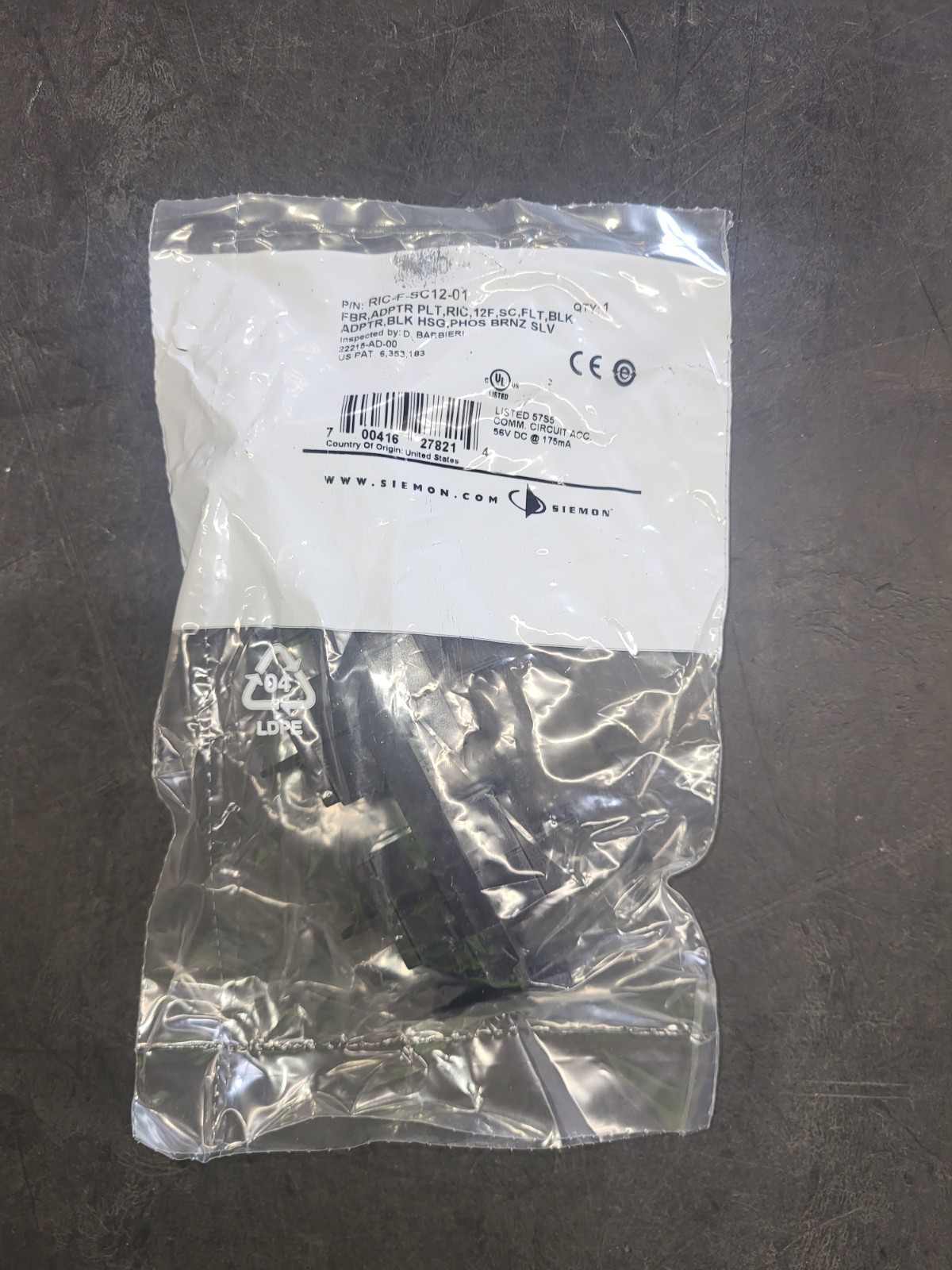 RIC-F-SC12-01. Fiber Adapter 6 Duplex.