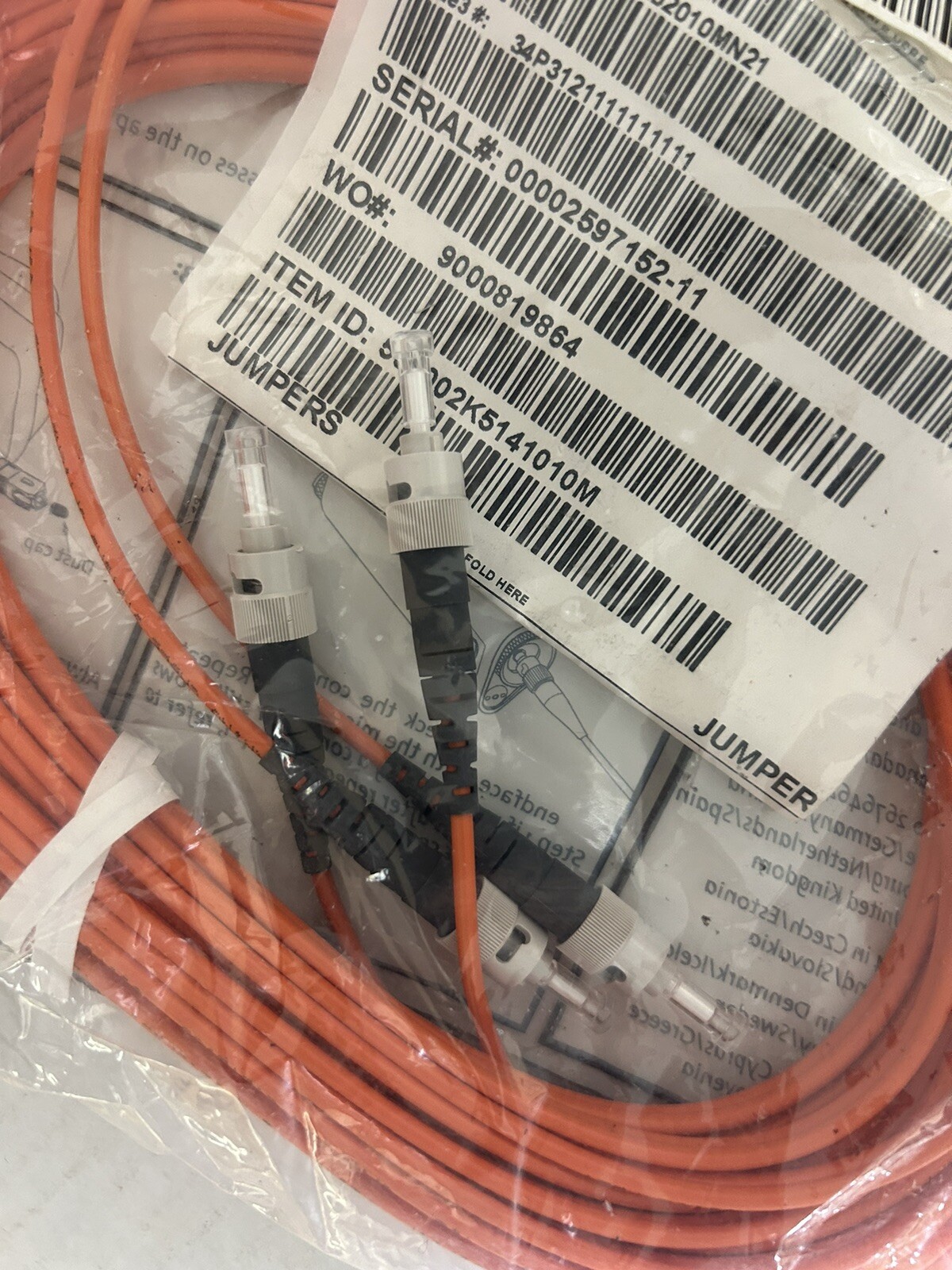 Corning Jumper 2F Zipcord Riser 50-ST Ceramic MMPC/50-ST Ceramic MMPC New Sealed