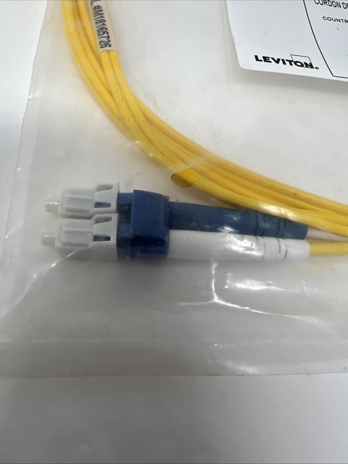 Leviton UPDLC-S02, 2 Meter, OFNR Duplex LC-LC Fiber Patch Cord Singlemode (OS2)