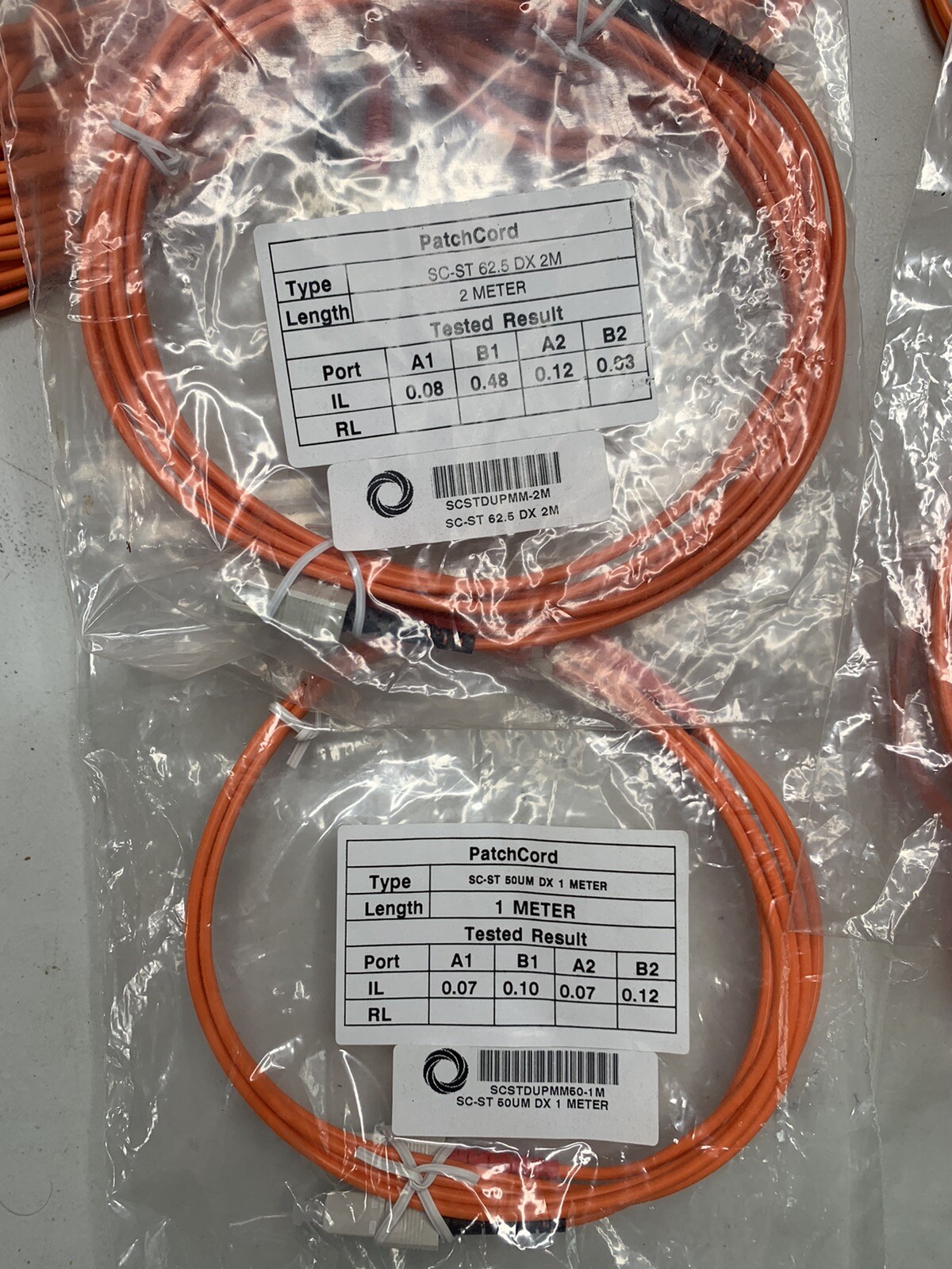 Lot of 40 Fiber Optic Patch Cable Orange LC FC ST SC MTRJ 1m 2m 5m 10m Mixed Lot