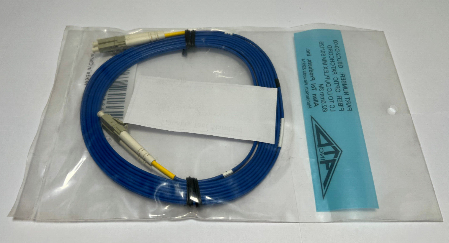 Allen Tel LC-LC Duplex MM 3 Meter Patchcord GBLC2-D3-03 Blue Fiber Optic