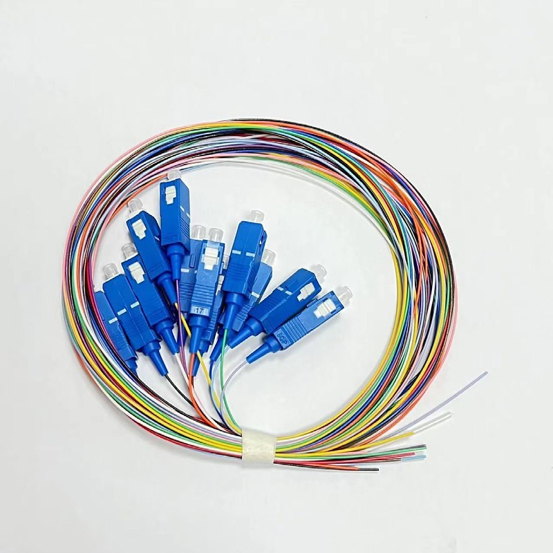 1M 12F SC LC FC ST UPC SingleMode Bunch Fiber Optic Pigtail for FTTH Data Center