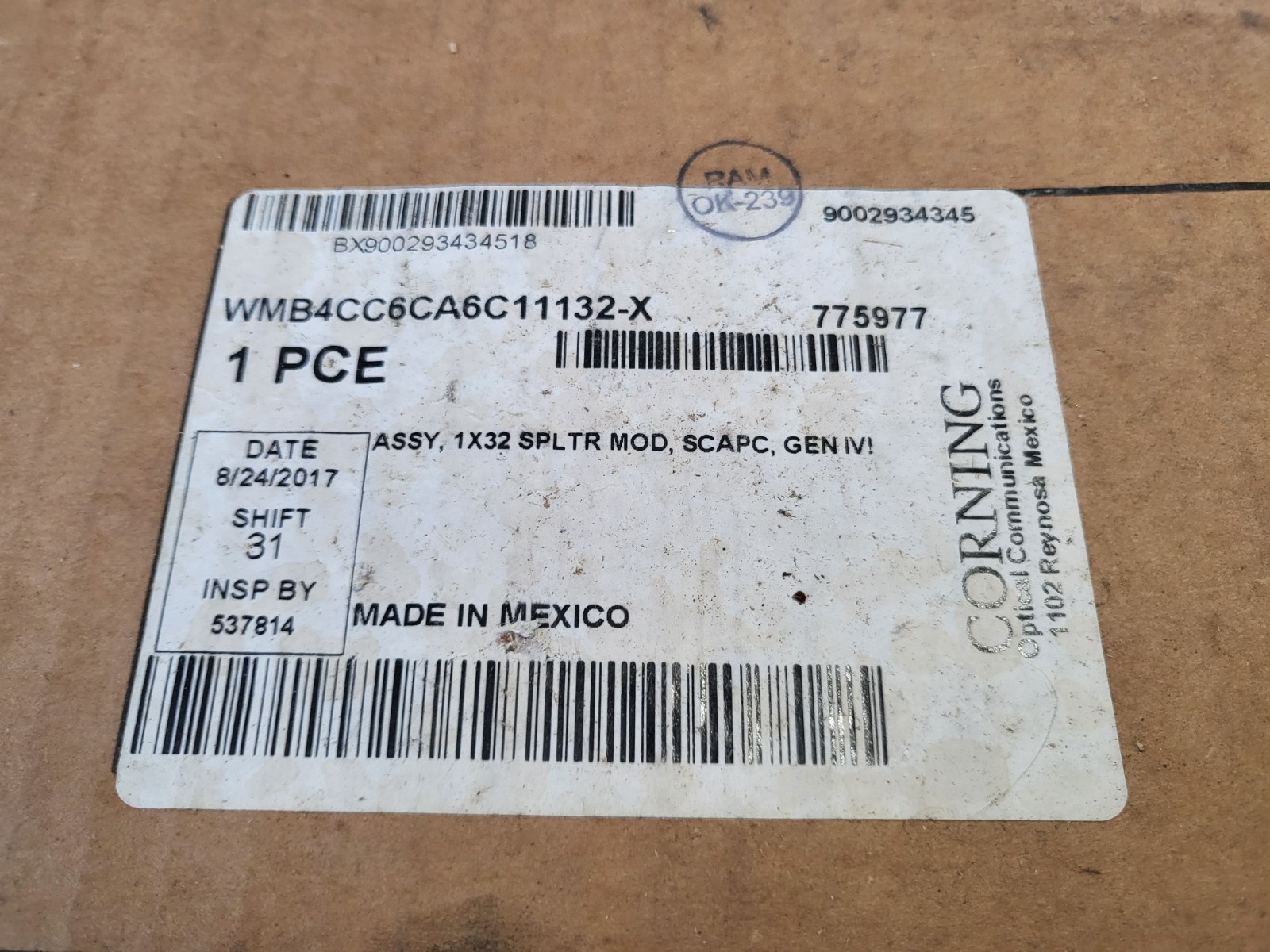 Corning 1×32 Splitter Modular SC/APC Connector (Generation IV)