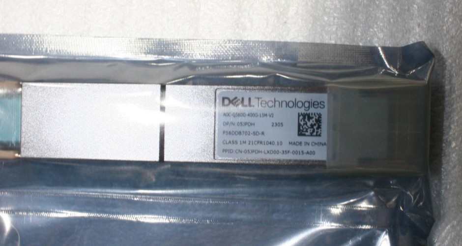 DELL 400GbE 15 Meter / 49 Ft Active Optic Cable OM4 AOC-Q56DD-400G-15M 5JPDH