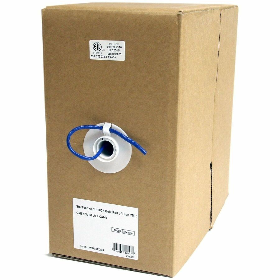 StarTech 1000 ft Bulk Roll of Blue CMR Cat5e Solid UTP Cable – 1000ft – Blue