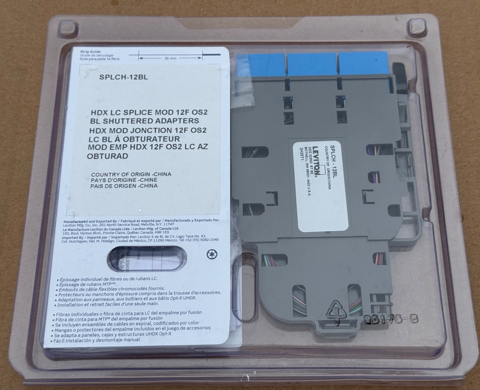 Leviton Opt-X HDX Fusion Splice Module (SM OS2 LC, 12 Strand )