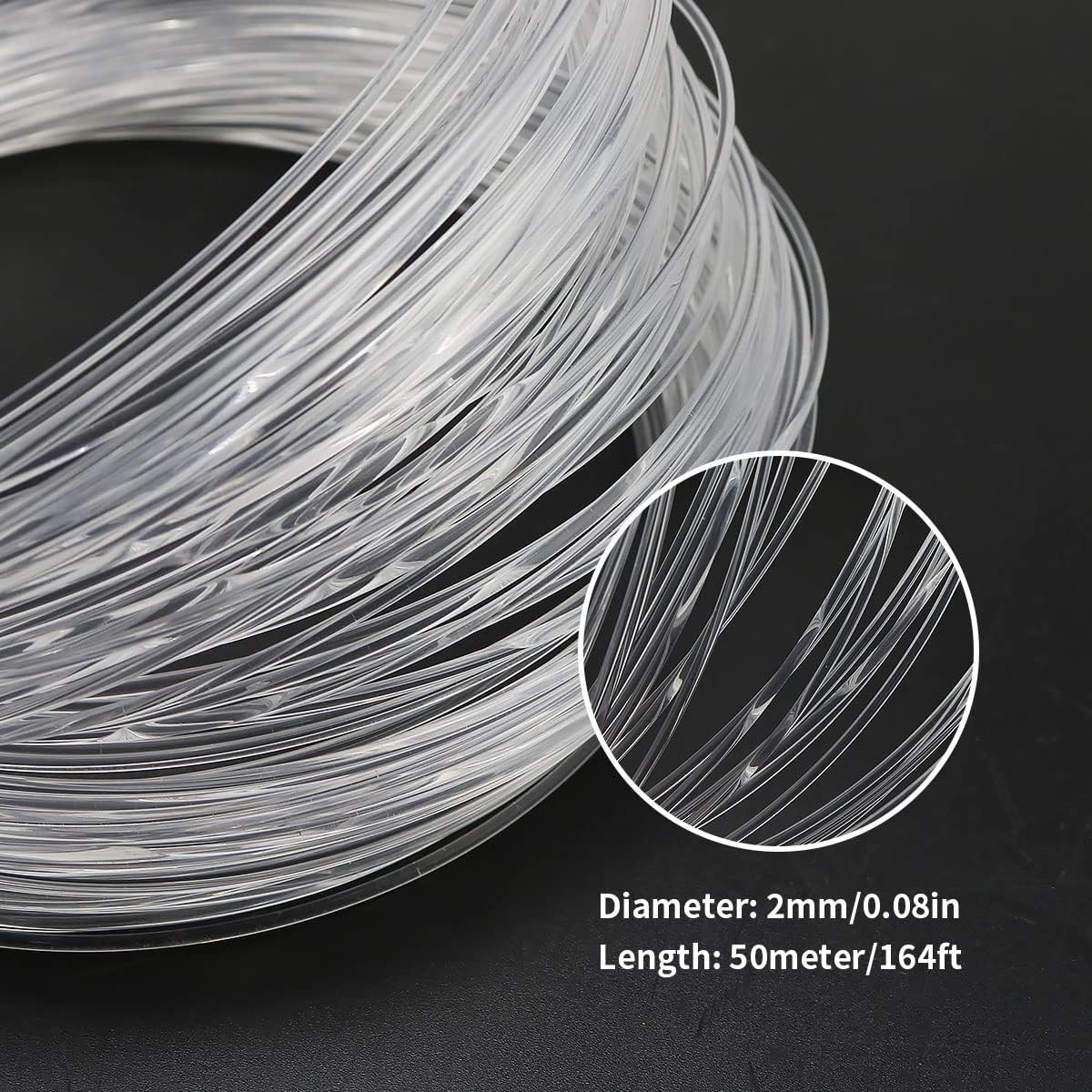 Long-lasting 164ft PMMA Fiber Optic Cable Roll – Embrace Twinkling Star Effects