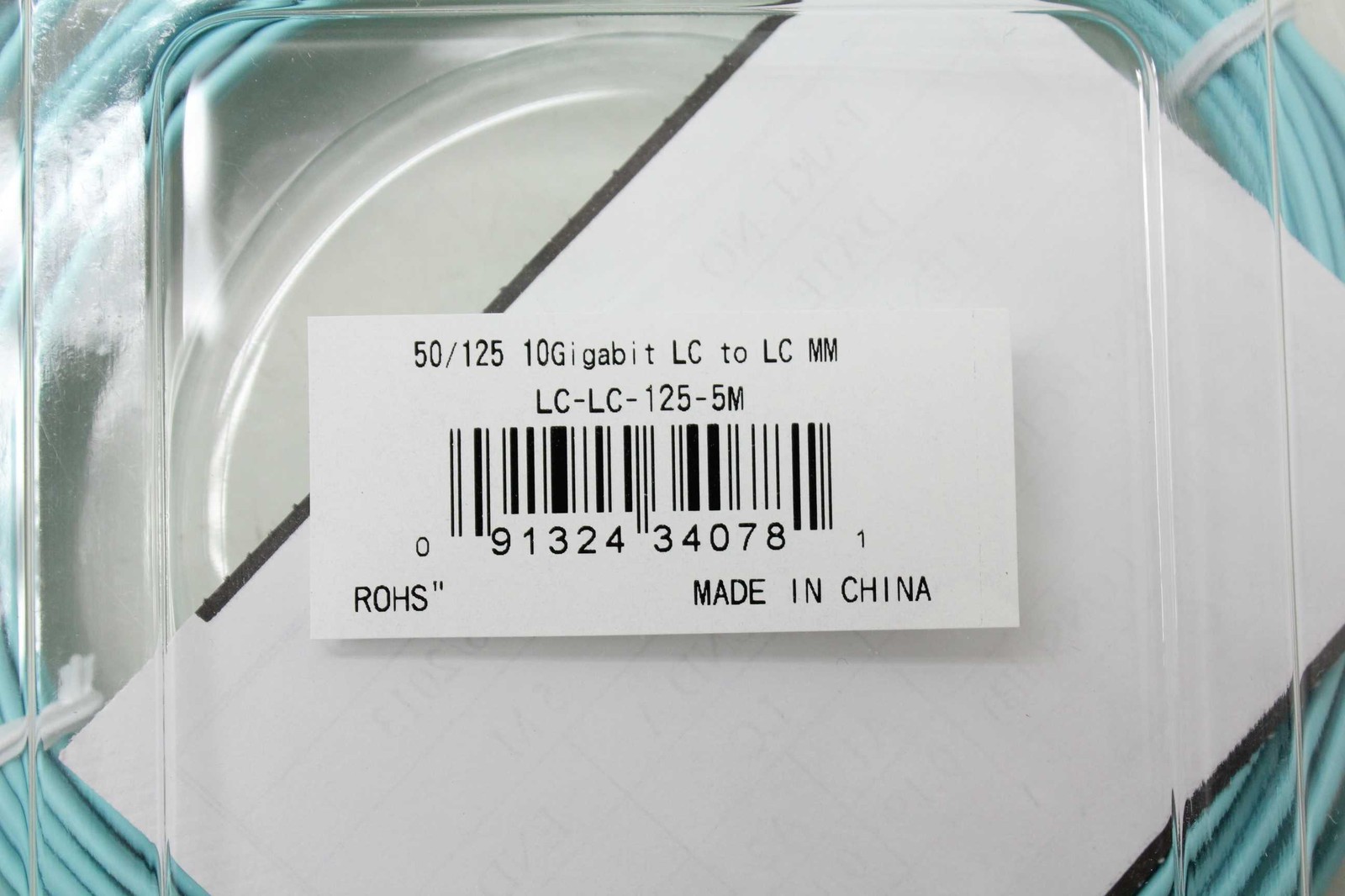 Aqua LC to LC 5m Multimode Duplex 10 Gigabit Fiber Optic Cable