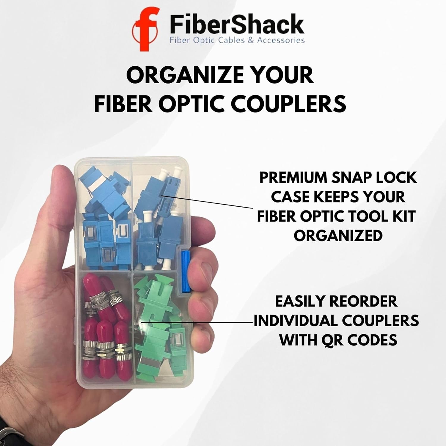 FiberShack Fiber Optic Coupler Kit – 4 Genders & 26 Fiber Optic Couplers