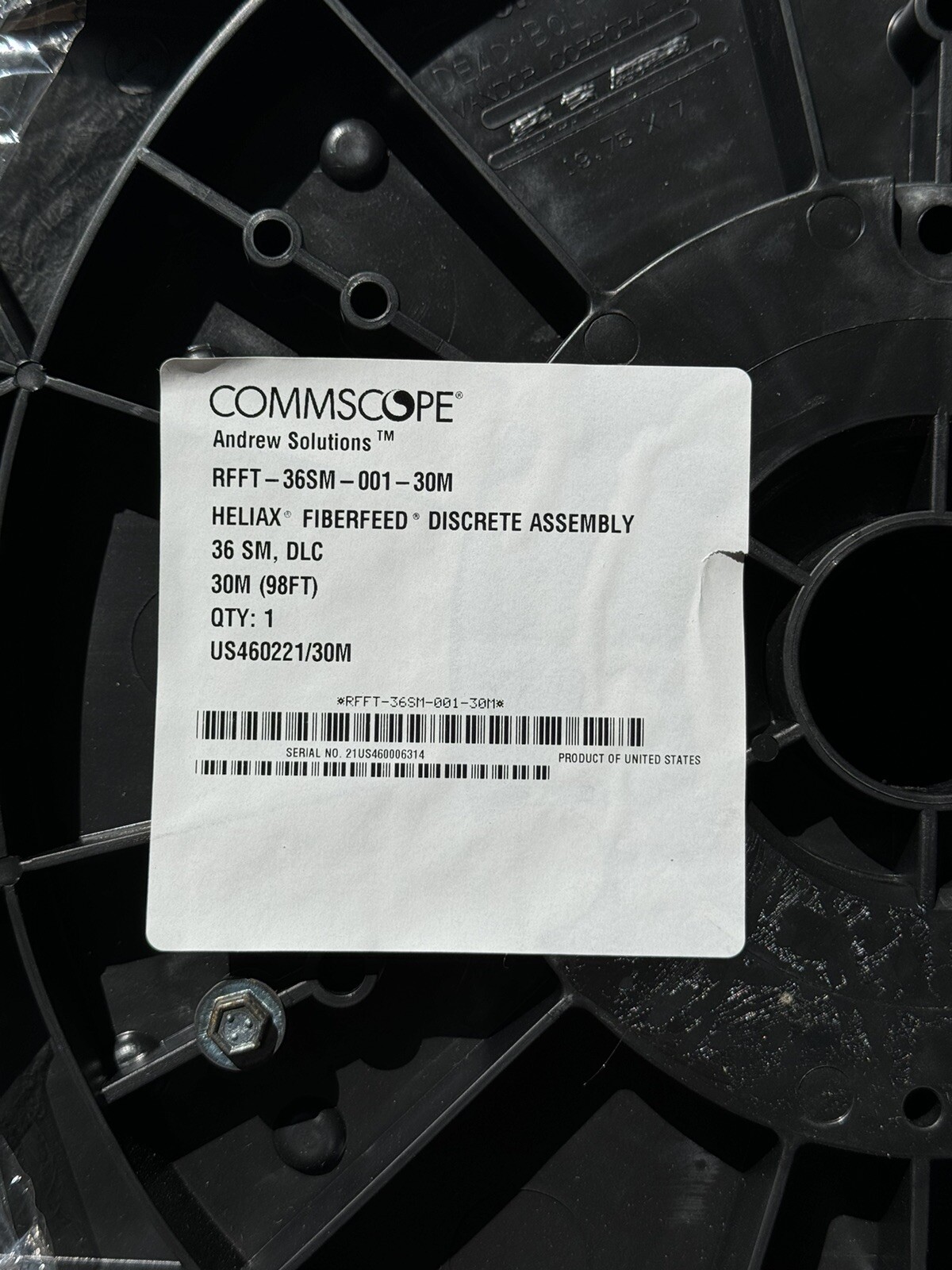 COMMSCOPE RFFT-36SM-001-30M HELIAX FIBERFEED DISCRETE WIRELESS FIBER CABLE 98ft