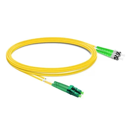 [2pcs] Duplex OS2 Single Mode LC APC to ST APC LSZH 2.0mm Fiber Optic Cable