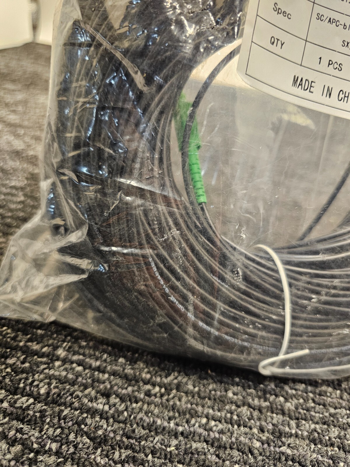 G657A1 300FT Ruggedized Fiber Patch Cable SC/APC-Blunt 3.0mm Black