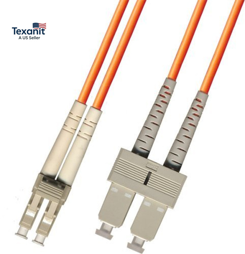 2 Meter Multimode Duplex Fiber Optic Cable (62.5/125) – LC to SC – Orange