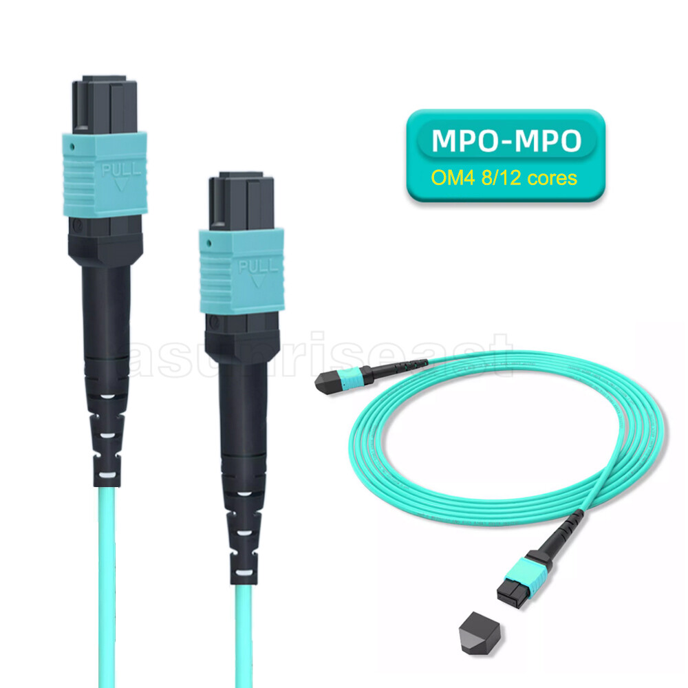 Fiber Optic Patch Cord MPO to MPO OM4 Cable 8 12 Core Type B Female 1~40m lot