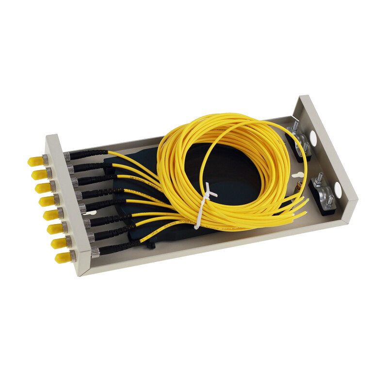 8-port ST fiber optic terminal box thickened 1.0MM full flange + pigtail box