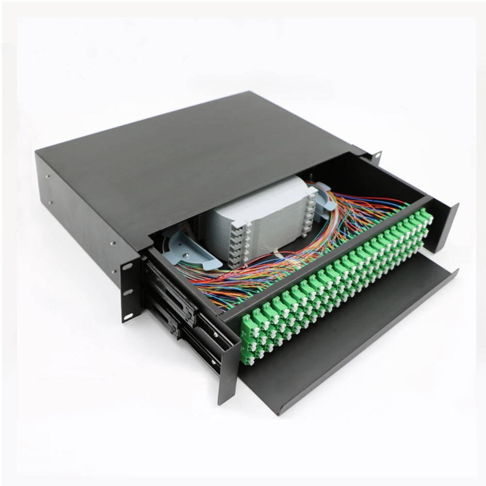 144 cores Fiber Optic ODF Terminal Box FTTH Box with Lc Apc Pigtail and Adapters