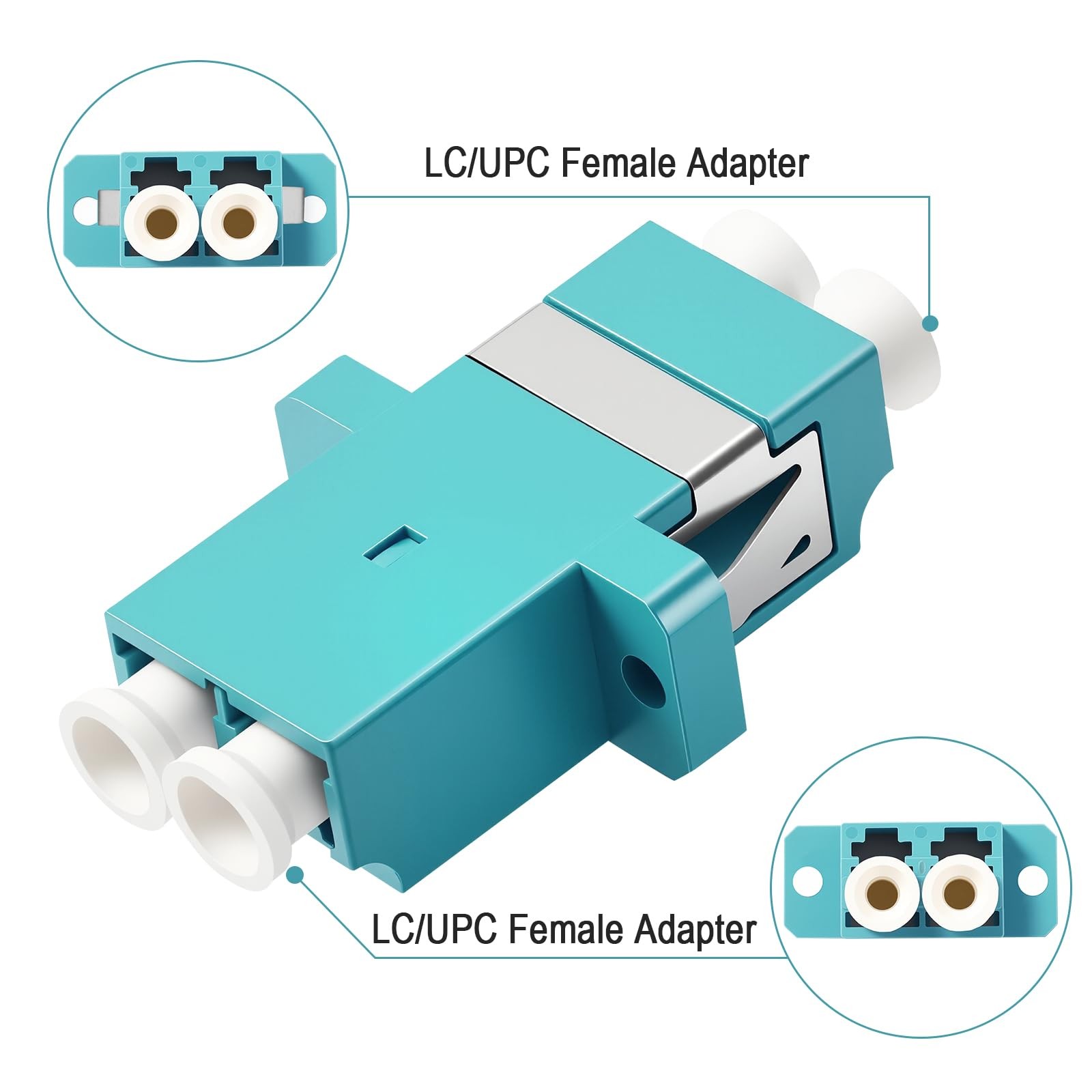 FiberPrime-LC to LC Fiber Optic Adapter, Multimode Convertor, 5Pack | Singlem…