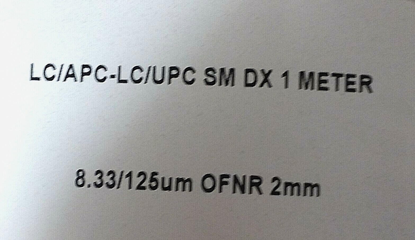 Singlemode Duplex BIF OFNR, 2mm, 1m; Part #LC/APC-LC/UPC 1meter
