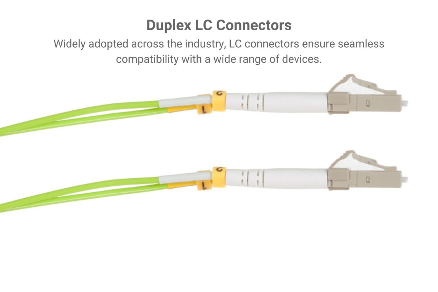 LC-LC Multimode Duplex 50/125 Fiber Patch Cable, OM5, 15M – Lifetime Warranty