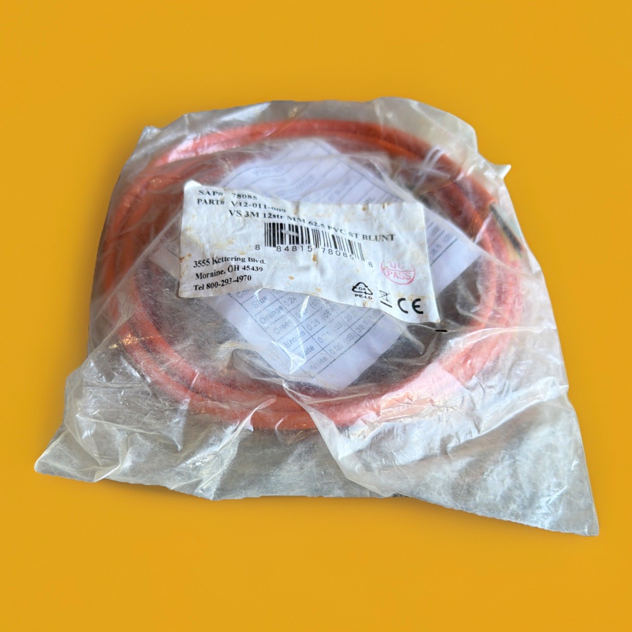 🔥 Legrand Quiktron V12-011-009 VS 3M 12-Strand 62.5 Multimode Fiber ~ 1 Unit🔥