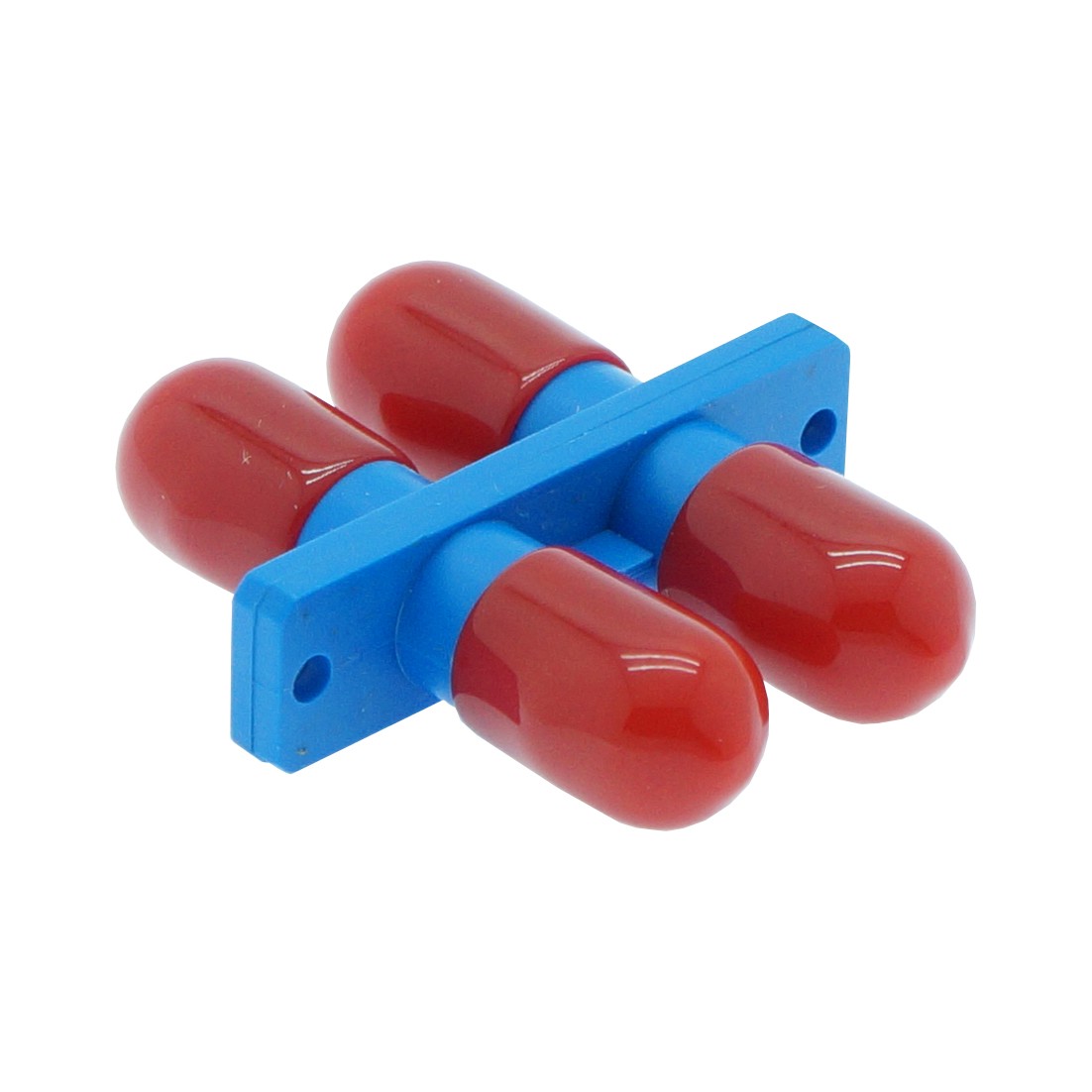 20 Pack of ST SM DX with flange Adapter, Blue Color, Plastic