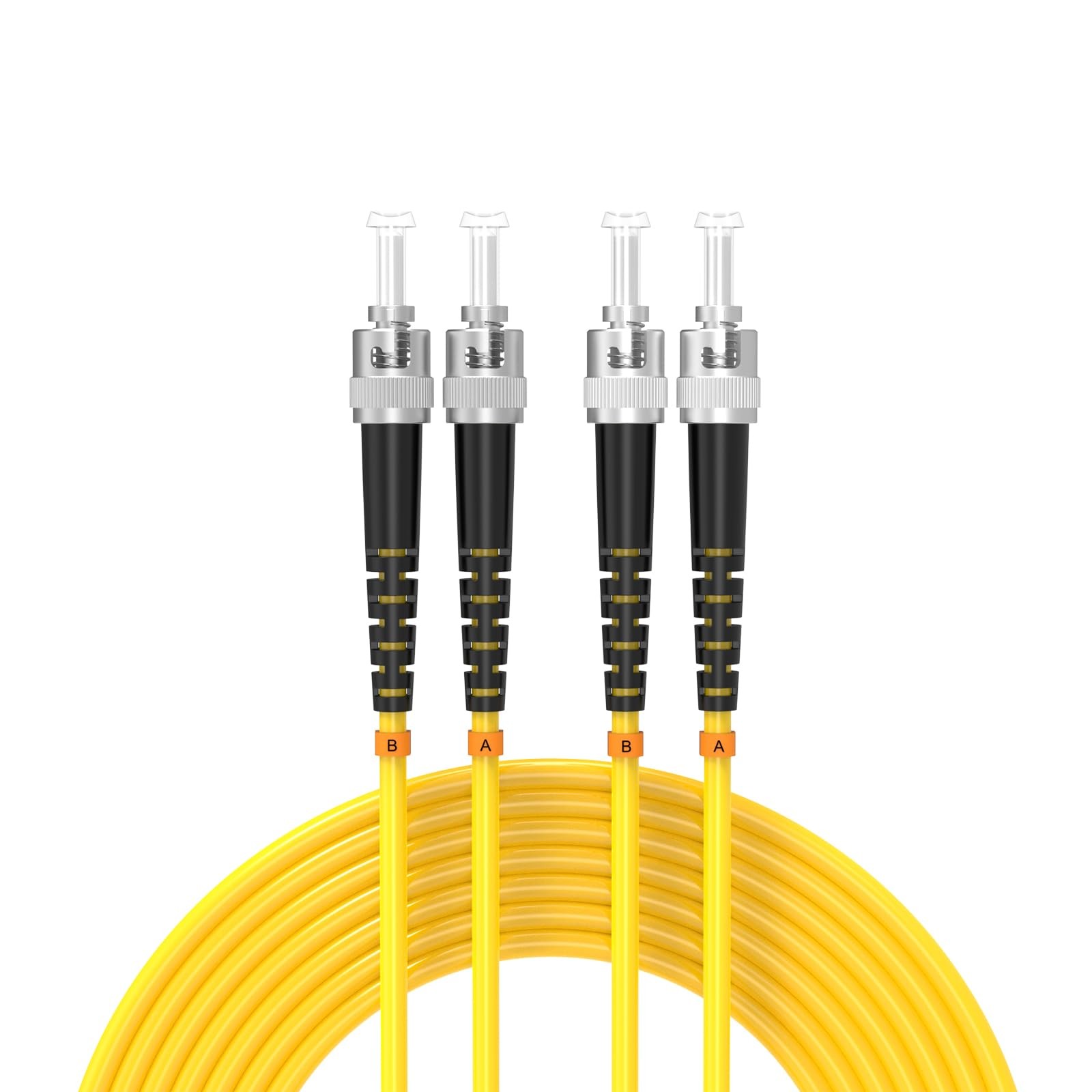 10m 32ft ST/UPCST/UPC SingleMode Fiber Optic Cable OS2 Jumper Duplex Yellow