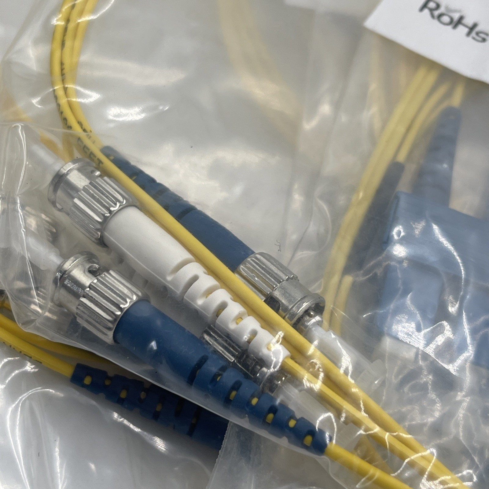 8 QTY FIBERTRON 808058 Fiber Optic Ceramic Zip Patch Cable 2mm Yellow