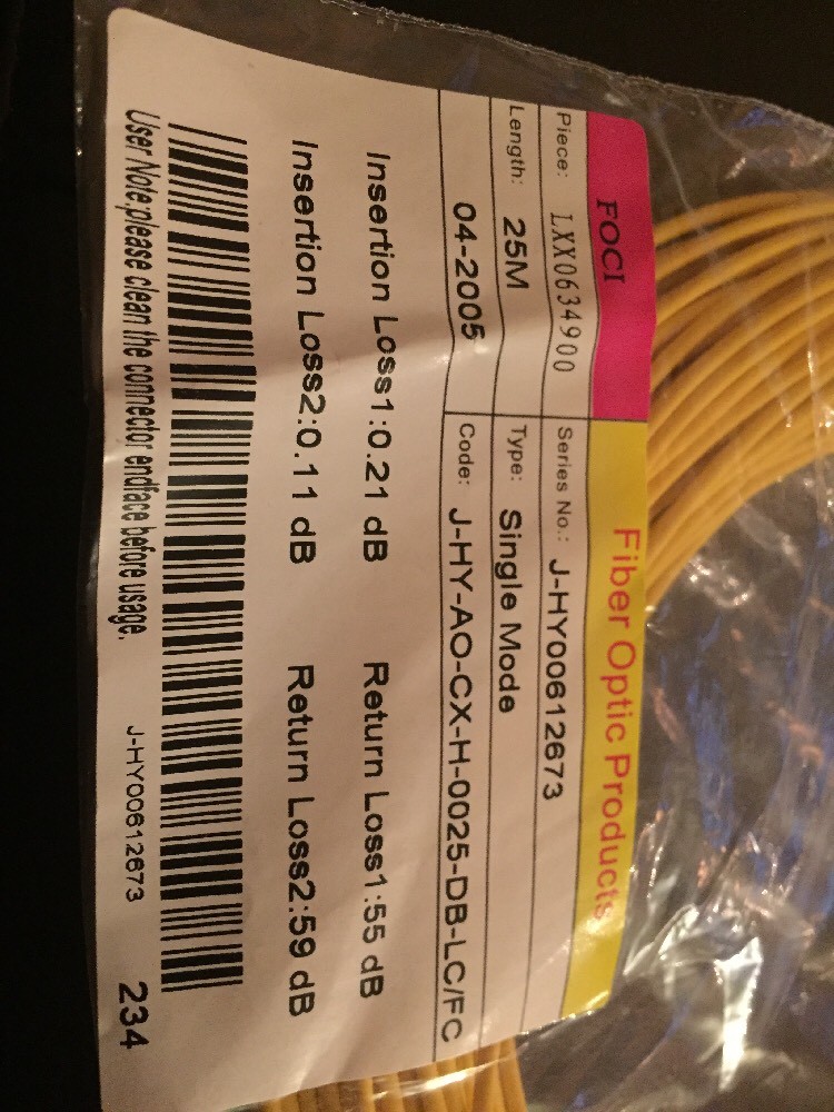 25M Single-Mode Fiber Optic Cable T4