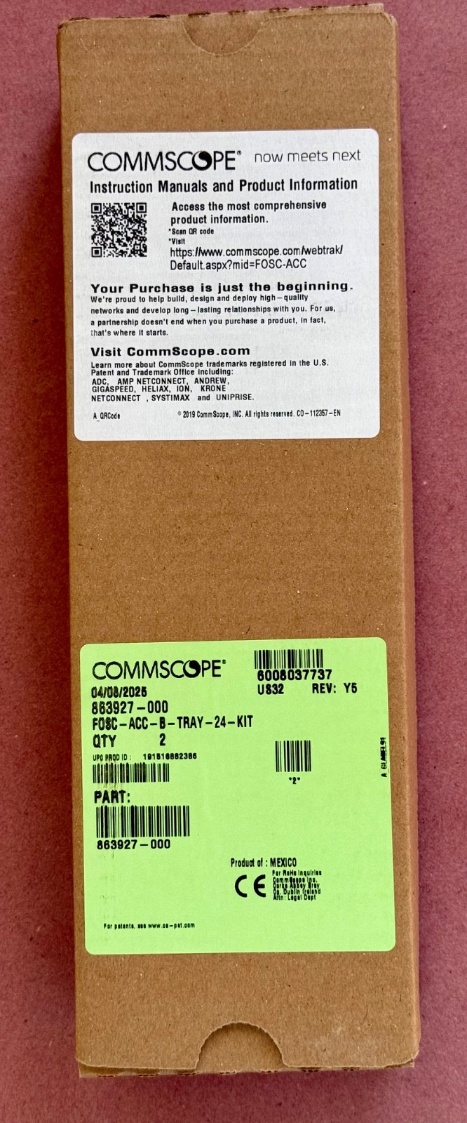 Commscope Fiber Optic Tray Kit 24 Splice FOSC-ACC-B-TRAY-24-Kit 2pk