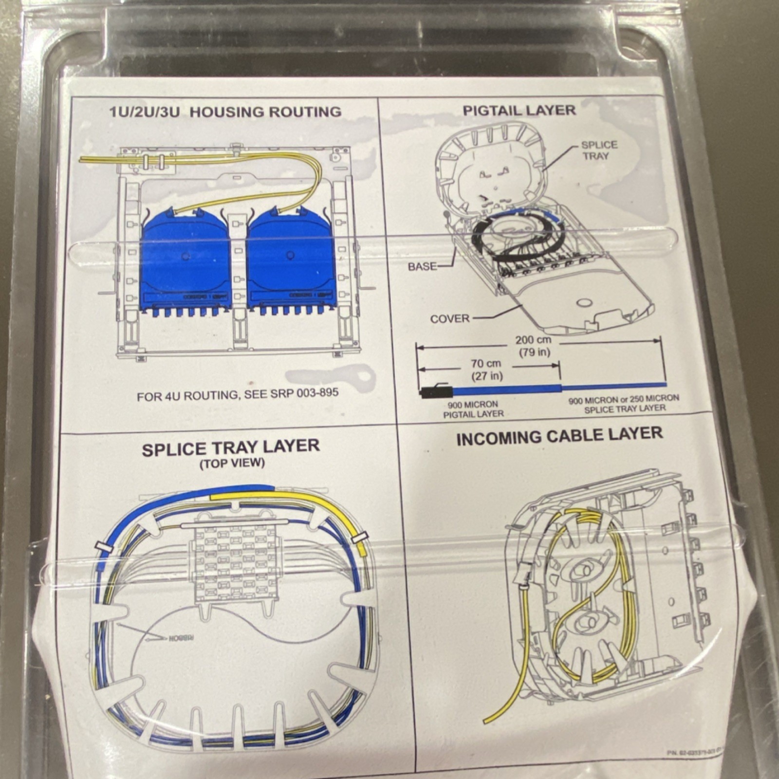 Corning CCH-CF Fiber Optic Pigtail Cassette Kit 200 cm (79 in) Black
