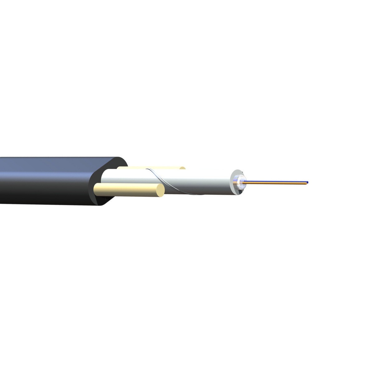 Hardened SC/APC (OptiTap Compatible) to Blunt 1000ft Dielectric Flat Drop Cable