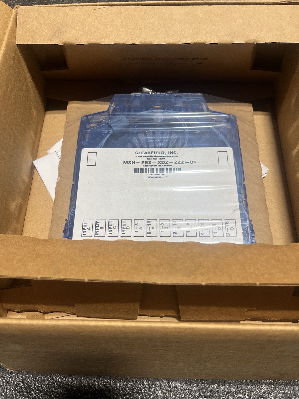 Clearfield MSH-PES-XDZ-ZZZ-01 Clearveiw 1 Slot Fiber Optic Cassette Splitter