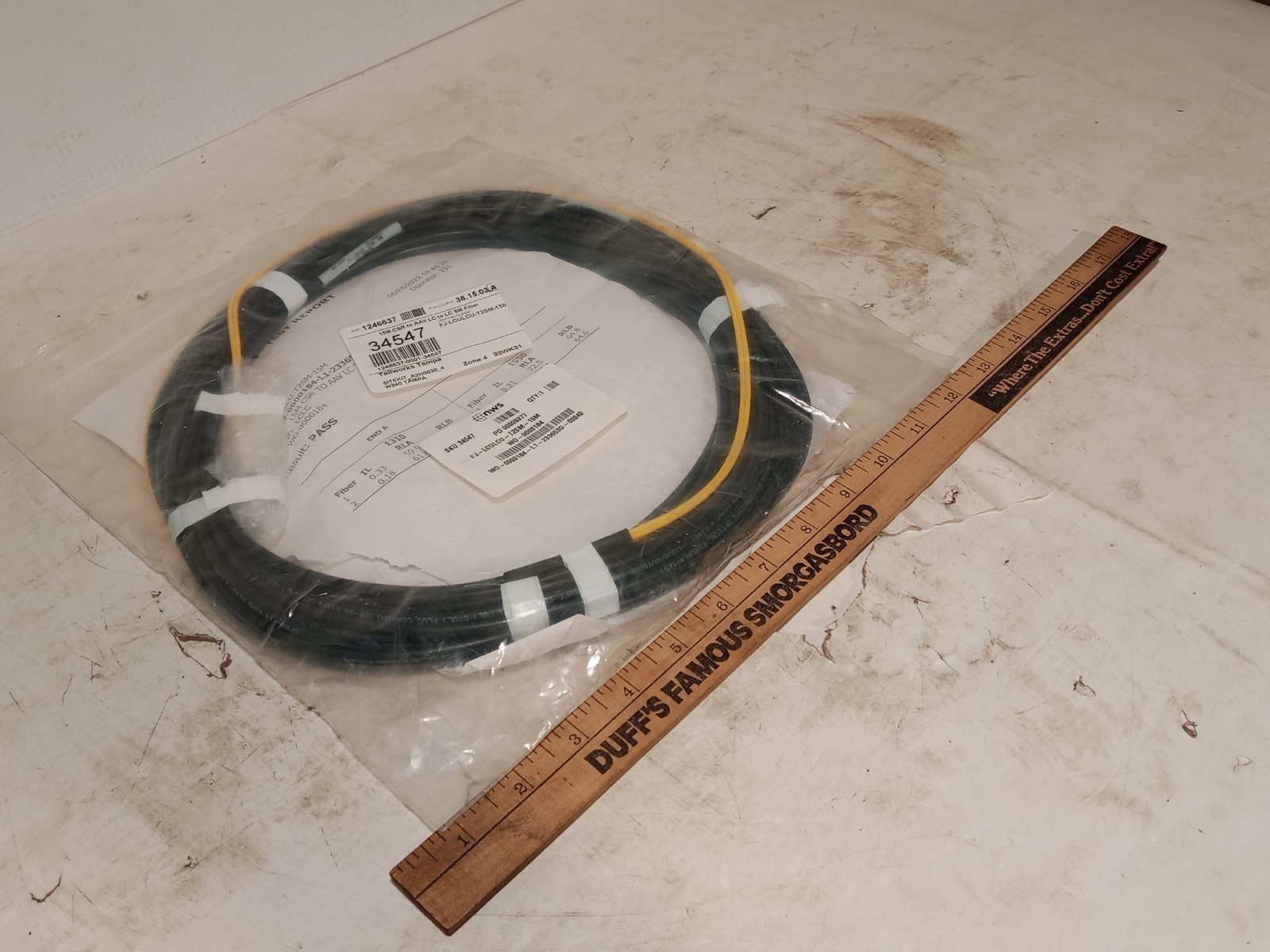 NWS FJ-LCULCU-T2SM-15M LC-LC single-mode duplex fiber patch cable, 15m, black