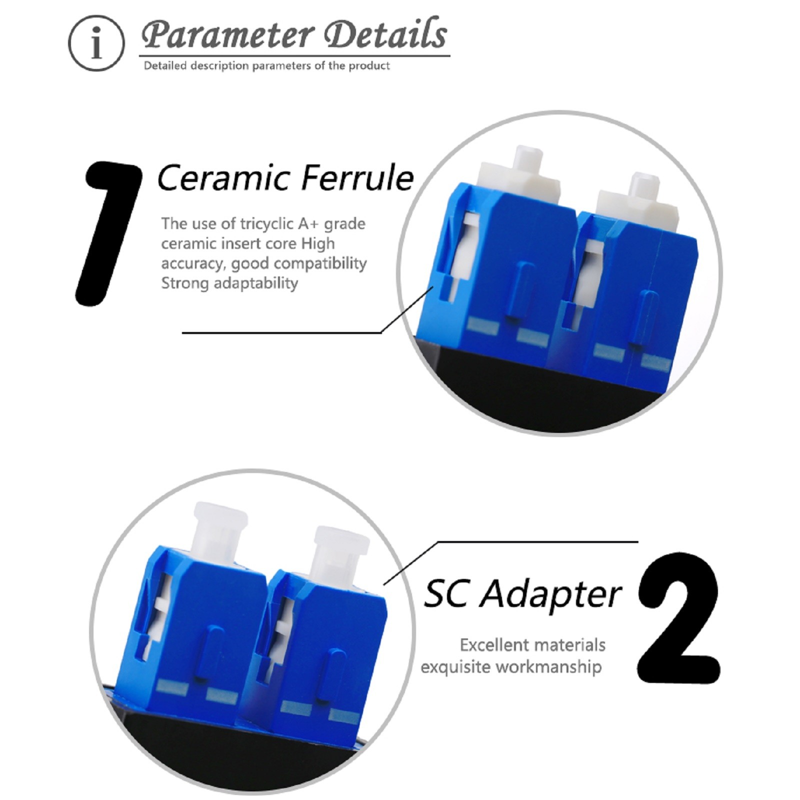 9/125 SC/UPC Single Mode SM Double SC Fiber Loopback Fiber Opitc Adapter B
