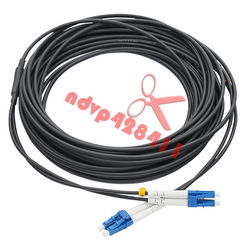 350M Black Armored Fiber Cable LC-LC UPC SM 9/125 Duplex Fiber Optic Patch Cord