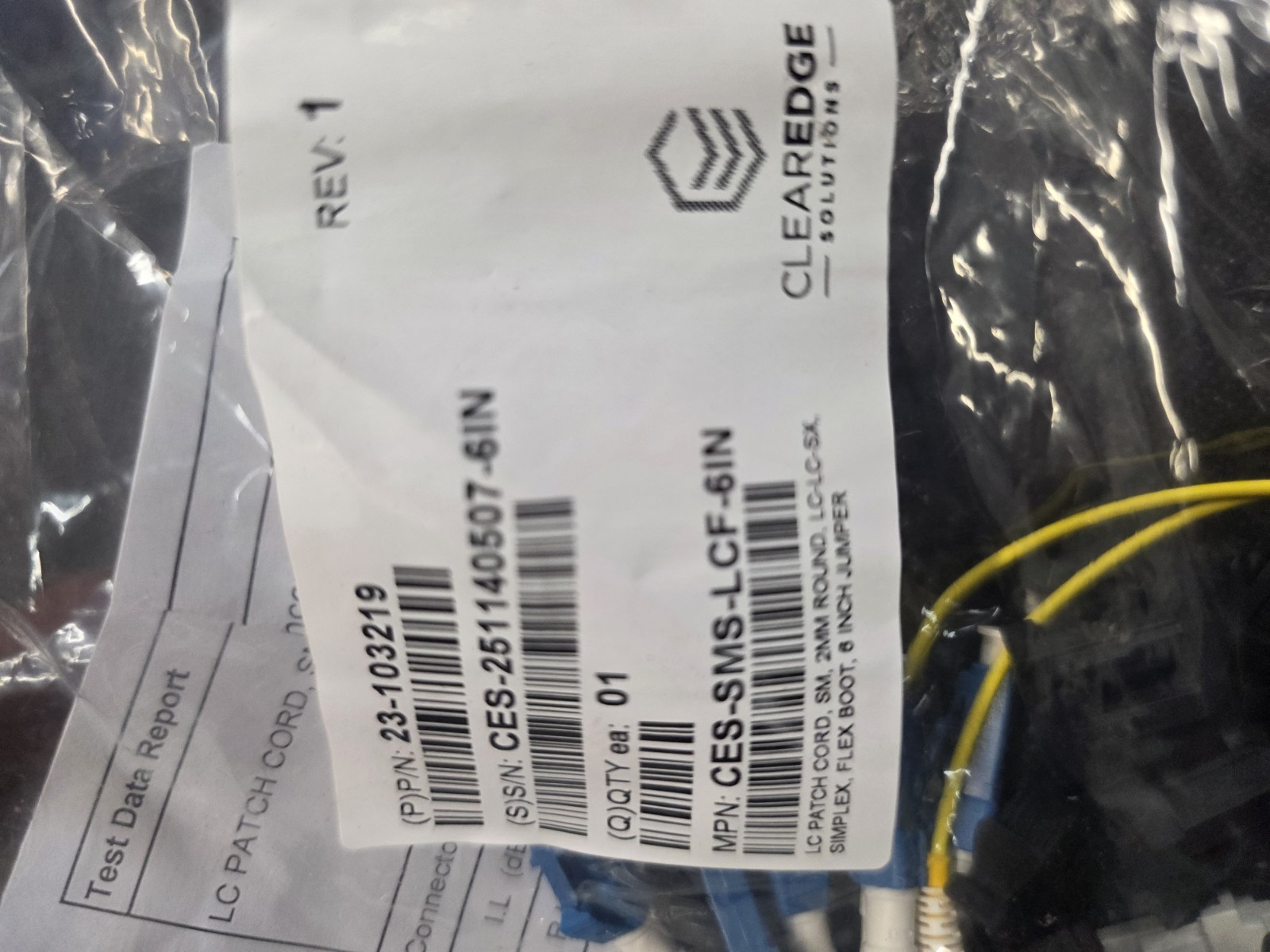 52 Clearedge Patch Cord Cables LC 2mm SX 8″
