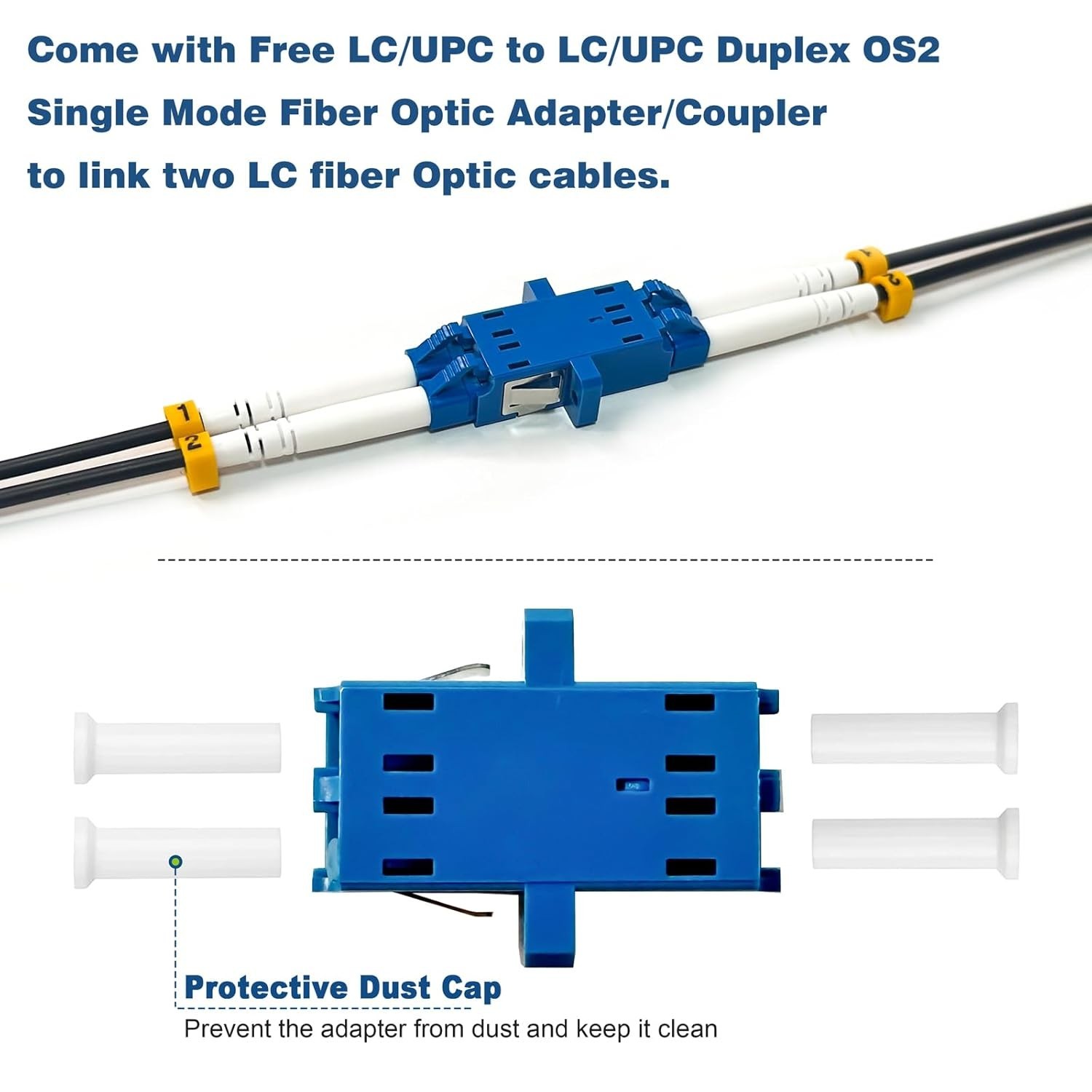 100Ft/30M LC to LC Armored Outdoor Fiber Optic Cable, Single Mode Duplex Fiber P