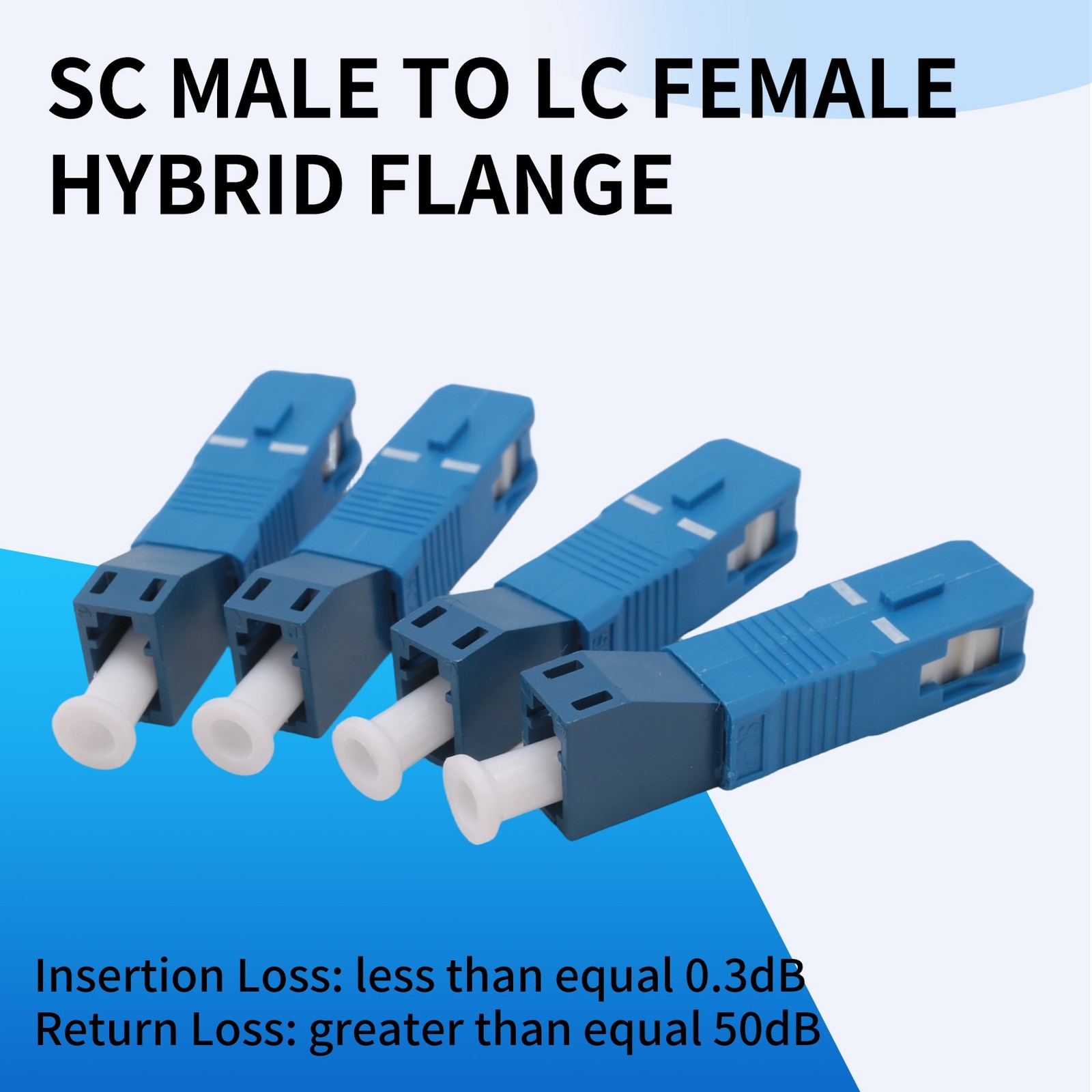 4 Pack Single Mode 9/125Um SC/UPC Male to LC/UPC Female Optical Fiber6790