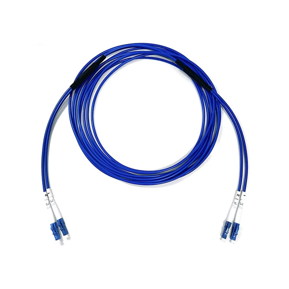 50M Indoor Armored Fiber Patch Cord LC/SC/ST/FC LC-LC SM 9/125 Duplex High Speed