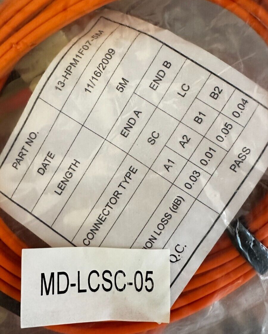LOT of 4 x ACC 5m LC-ST Duplex 50/125 OM3 Multimode 10GB Fiber Patch Cable 16FT