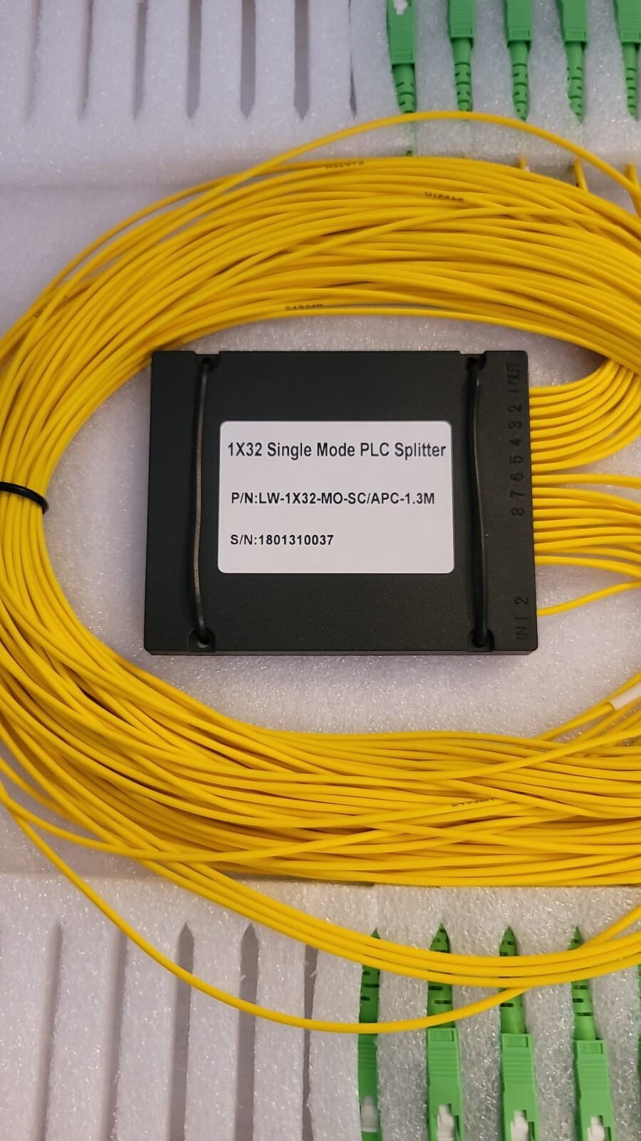 1×32 Single mode PLC Splitter P/N : LW – 1X 32 .MO -SC/ APC -1.3M